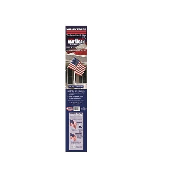 Valley Forge Valley Forge 8038801 All American Collection 72 in. Aluminum Anti-Tangle Flag Pole Set Brushed 8038801